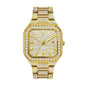BELBI BELBL-8223 Live Edition Men's Iced Out Watch - Luxury Full Crystals Encrusted Octagonal Case Pave Dial Date Window Metal Band Hiphop Wristwatch