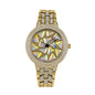 BELBI BELBL-9188 Live Edition Women's Fashion Watch - Luxury Full Crystals Encrusted Bezel Creative Geometric Prism Mosaic Dial Metal Band Wristwatch