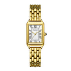 DBLOUAE 1001 Square Quartz Watch - Live Edition Women's Elegant Retro Roman Dial 3-Hand Slim Alloy Link Bracelet Wristwatch