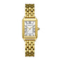 DBLOUAE 1001 Square Quartz Watch - Live Edition Women's Elegant Retro Roman Dial 3-Hand Slim Alloy Link Bracelet Wristwatch