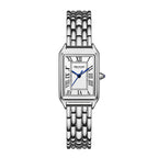 DBLOUAE 1001 Square Quartz Watch - Live Edition Women's Elegant Retro Roman Dial 3-Hand Slim Alloy Link Bracelet Wristwatch