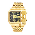 Oulm HP3364B Live Edition Men's Heavy Watch - Cyberpunk Industrial Design Asymmetric Armor Case Wide Metal Band Sport Wristwatch