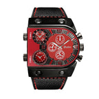 Oulm HP9315 Quartz Watch - Live Edition Men's Heavy Steampunk Industrial Matte Case Luminous Hands Wide Leather Strap Tactical Wristwatch