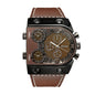 Oulm HP9315 Quartz Watch - Live Edition Men's Heavy Steampunk Industrial Matte Case Luminous Hands Wide Leather Strap Tactical Wristwatch
