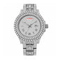 KDW KDW2386 Live Edition Men's Luxury Iced-Out Quartz Watch - 43mm Full Crystal Bezel & Bracelet Arc 12H Day 3H Date Roman Numeral Dial Metal Wristwatch