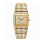 KDW KDW2399 Quartz Watch - Live Edition Men's & Women‘s Couple Luxury 38mm Full Iced-Out Crystal Pavé Case 3-Hand Calendar Date Fully Encrusted Link Bracelet Wristwatch