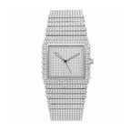 KDW KDW2399 Quartz Watch - Live Edition Men's & Women‘s Couple Luxury 38mm Full Iced-Out Crystal Pavé Case 3-Hand Calendar Date Fully Encrusted Link Bracelet Wristwatch
