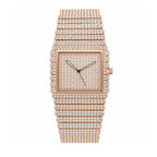 KDW KDW2399 Quartz Watch - Live Edition Men's & Women‘s Couple Luxury 38mm Full Iced-Out Crystal Pavé Case 3-Hand Calendar Date Fully Encrusted Link Bracelet Wristwatch