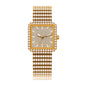 KDW KDW2410 Quartz Watch - Live Edition Luxury Full IPG Gold Crystal Pavé Square Case Iced-Out 20mm Link Bracelet Wristwatch