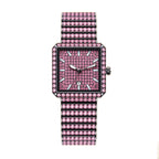 KDW KDW2410 Quartz Watch - Live Edition Luxury Full IPG Gold Crystal Pavé Square Case Iced-Out 20mm Link Bracelet Wristwatch