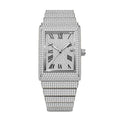 KDW KDW8337G Quartz Watch - Live Edition Men's Luxury Heavy 54mm Full Iced-Out Crystal Pavé Square Case Roman Numeral Day-Date Fully Encrusted Wide Link Bracelet Wristwatch