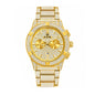 KDW KDW1972 Live Edition Men's Iced-Out Hip-Hop Quartz Watch - 43mm Full Crystal Bezel & Bracelet Multi-Subdial Date Metal Wristwatch