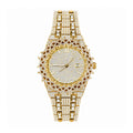 KDW KDW2427 Live Edition Men's Iced Out Watch - Luxury Spiked Starburst Bezel Pave Dial Baguette Crystals 3H Date Heavy Metal Band Hiphop Wristwatch