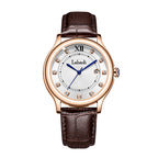 Labaoli LA388G Quartz Watch - Live Edition Men's Elegant Calendar Crystal Marker Genuine Leather Strap Wristwatch