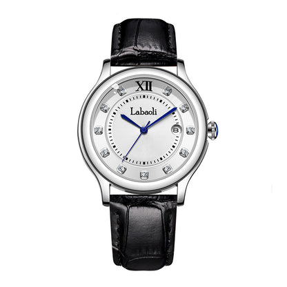 Labaoli LA388G Quartz Watch - Live Edition Men's Elegant Calendar Crystal Marker Genuine Leather Strap Wristwatch