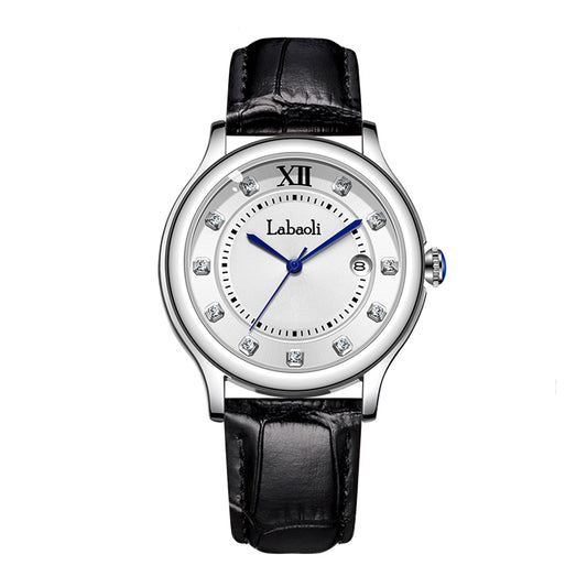 Labaoli LA388G Quartz Watch - Live Edition Men's Elegant Calendar Crystal Marker Genuine Leather Strap Wristwatch