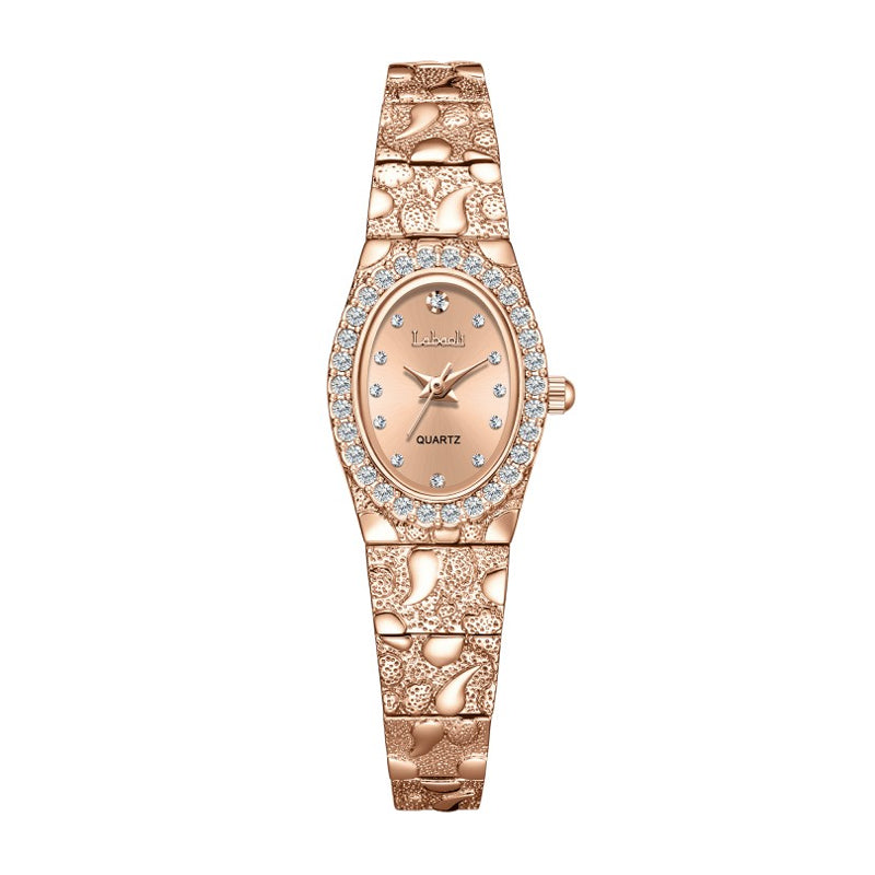 Labaoli LA631 Quartz Watch - Live Edition Women's Luxury Jewelry Elegant Crystal Bezel 3D Textured Embossed Bracelet Thin Bangle Wristwatch