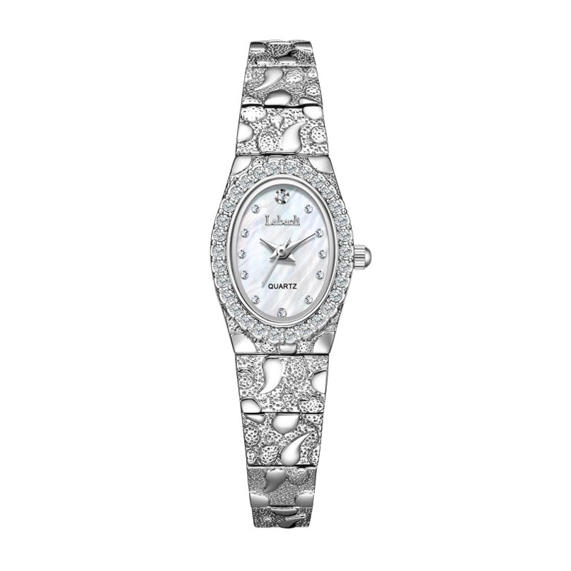 Labaoli LA631 Quartz Watch - Live Edition Women's Luxury Jewelry Elegant Crystal Bezel 3D Textured Embossed Bracelet Thin Bangle Wristwatch