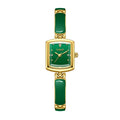 Labaoli LA653 Quartz Watch - Live Edition Women's Elegant 20mm Square Tonneau Case Faceted Diamond-Cut Glass Minimalist Crystal Dial Full IPG Gold Enamel Texture Bangle Bracelet Timepiece