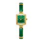 Labaoli LA653 Quartz Watch - Live Edition Women's Elegant 20mm Square Tonneau Case Faceted Diamond-Cut Glass Minimalist Crystal Dial Full IPG Gold Enamel Texture Bangle Bracelet Timepiece