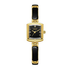 Labaoli LA653 Quartz Watch - Live Edition Women's Elegant 20mm Square Tonneau Case Faceted Diamond-Cut Glass Minimalist Crystal Dial Full IPG Gold Enamel Texture Bangle Bracelet Timepiece