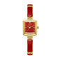Labaoli LA653 Quartz Watch - Live Edition Women's Elegant 20mm Square Tonneau Case Faceted Diamond-Cut Glass Minimalist Crystal Dial Full IPG Gold Enamel Texture Bangle Bracelet Timepiece