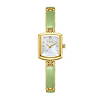 Labaoli LA653 Quartz Watch - Live Edition Women's Elegant 20mm Square Tonneau Case Faceted Diamond-Cut Glass Minimalist Crystal Dial Full IPG Gold Enamel Texture Bangle Bracelet Timepiece