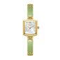 Labaoli LA653 Quartz Watch - Live Edition Women's Elegant 20mm Square Tonneau Case Faceted Diamond-Cut Glass Minimalist Crystal Dial Full IPG Gold Enamel Texture Bangle Bracelet Timepiece