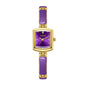 Labaoli LA653 Quartz Watch - Live Edition Women's Elegant 20mm Square Tonneau Case Faceted Diamond-Cut Glass Minimalist Crystal Dial Full IPG Gold Enamel Texture Bangle Bracelet Timepiece
