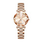 Labaoli LA729 Quartz Watch - Live Edition Women's Luxury Diamond-Cut Glass Crystal Faceted Dial Luminous Hands Crystal 6H Small Seconds Rose Gold Steel Link Bracelet Wristwatch