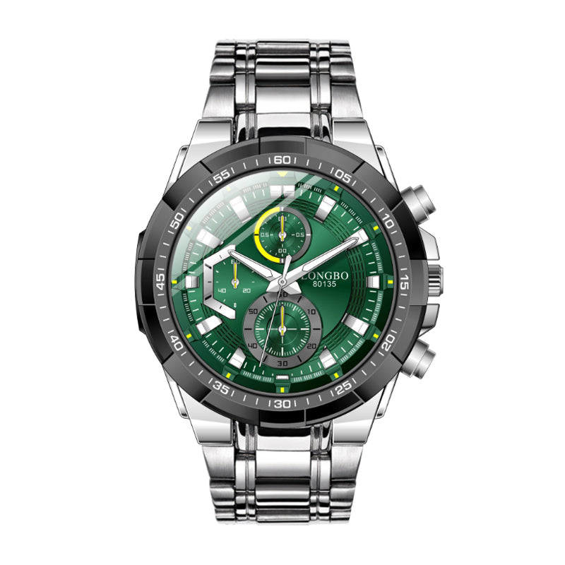 Labaoli LA80135G Quartz Watch - Live Edition Men's Heavy Sport 47mm Chronograph Style Dial Large Steel Link Bracelet Wristwatch