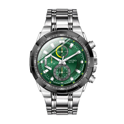 Labaoli LA80135G Quartz Watch - Live Edition Men's Heavy Sport 47mm Chronograph Style Dial Large Steel Link Bracelet Wristwatch