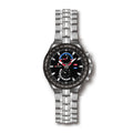 LONGBO LB80226G Live Edition Men's Aviation Pilot Quartz Watch - 46mm Silver Case World Time Bezel Multi-Gauge Dial Stainless Steel Bracelet Wristwatch