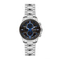 LONGBO LB80240G Live Edition Men's Sport Chrono Style Quartz Watch - 42mm Silver Case Decorative Subdials Black Dial Metal Band Wristwatch