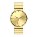 LONGBO LB80406 Live Edition Men's Ultra-Thin Minimalist Quartz Watch - 40mm Gold Case 8mm Slim Profile Sunray Gold Dial Metal Band Wristwatch