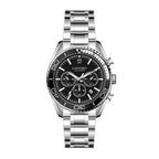 LONGBO LB83096 Live Edition Men's Diver Style Quartz Watch - 44mm Silver Case Convex Crystal Diver Bezel Decorative Subdials Metal Band Wristwatch