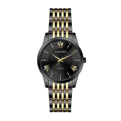 LONGBO LB83136G Quartz Watch - Live Edition Men's Classic Slim Executive XII Roman Index Multi-Bead Steel Link Bracelet Wristwatch