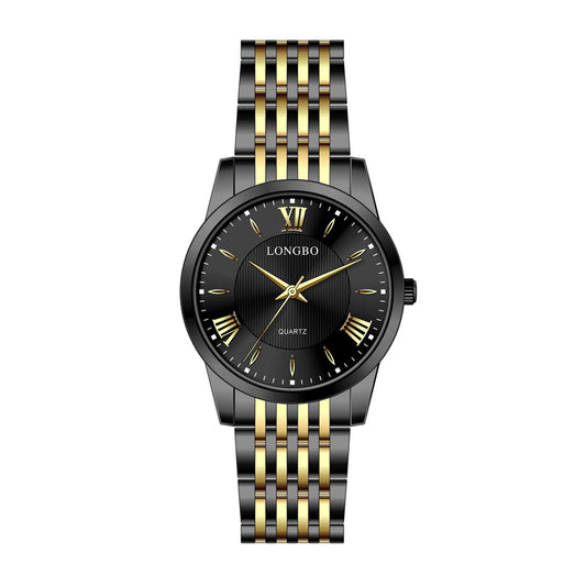 LONGBO LB83136G Quartz Watch - Live Edition Men's Classic Slim Executive XII Roman Index Multi-Bead Steel Link Bracelet Wristwatch