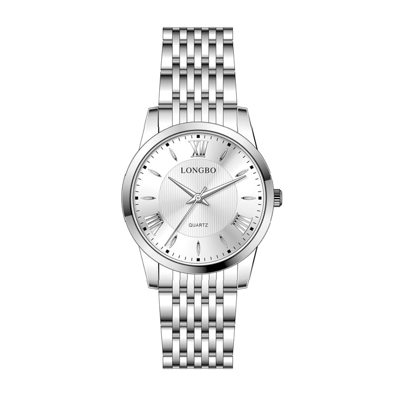 LONGBO LB83136G Quartz Watch - Live Edition Men's Classic Slim Executive XII Roman Index Multi-Bead Steel Link Bracelet Wristwatch