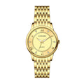 LONGBO LB83595G Quartz Watch - Live Edition Men's Luxury Slim All-Gold 3-Hand Luminous Hands Roman Crystal Index Steel Link Bracelet Wristwatch