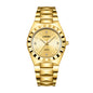 LONGBO LB83608G Quartz Watch - Live Edition Men's Luxury Fluted Bezel Slim Luminous Hands Full Gold Steel Link Bracelet Crystal Index Wristwatch