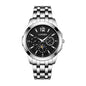 LONGBO LB83630G Live Edition Men's Ultra-Slim Executive Quartz Watch - 41mm Silver Case Sun & Moon Phase Multi-Subdial Luminous Metal Band Wristwatch