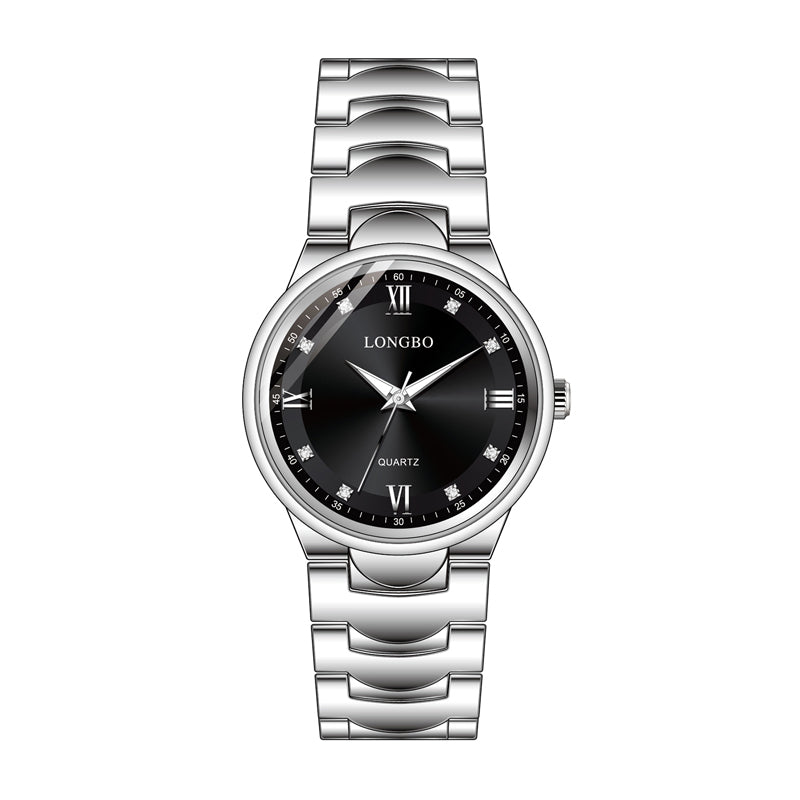LONGBO LB83668G Quartz Watch - Live Edition Men's Classic Silver Slim Luminous Hands Roman Crystal Index Steel Link Bracelet Wristwatch