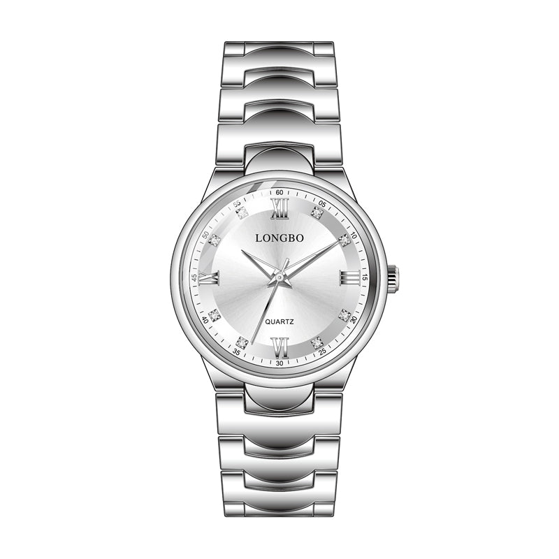 LONGBO LB83668G Quartz Watch - Live Edition Men's Classic Silver Slim Luminous Hands Roman Crystal Index Steel Link Bracelet Wristwatch