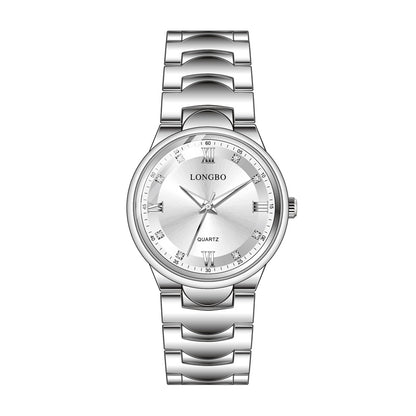 LONGBO LB83668G Quartz Watch - Live Edition Men's Classic Silver Slim Luminous Hands Roman Crystal Index Steel Link Bracelet Wristwatch