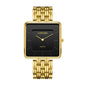 LONGBO LB83810 Quartz Watch - Live Edition Men's & Women‘s Minimalist 38mm Square Case 2-Hand Dress Timepiece Full IPB Gold Finish Multi-Bead Steel Link Bracelet Wristwatch