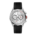 LONGBO LB83821 Live Edition Men's Heritage Tachymeter Chronograph Quartz Watch - 44mm Case Triple Subdial 4:30 Date Stitched Strap Wristwatch