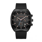 LONGBO LB83920 Live Edition Men's Modern Sport Watch - Sleek TV Shaped Rectangle Case Oil Pressed Dial 4:30 Date Lightweight Silicone Strap Wristwatch