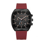 LONGBO LB83920 Live Edition Men's Modern Sport Watch - Sleek TV Shaped Rectangle Case Oil Pressed Dial 4:30 Date Lightweight Silicone Strap Wristwatch