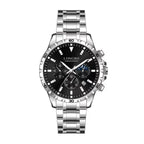 LONGBO LB83928 Live Edition Men's Sport Quartz Watch - 44mm Silver Case Convex Crystal Chrono Style Subdials Metal Band Wristwatch